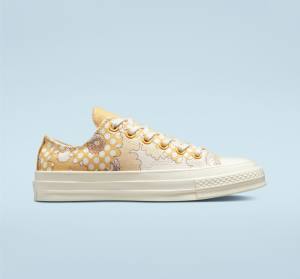 Trampki Niskie Converse Chuck 70 Crafted Florals Mango Czarne | CV-193HRU