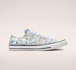 Trampki Niskie Converse Chuck Taylor All Star Archive Paint Splatter Białe Niebieskie | CV-048QJV