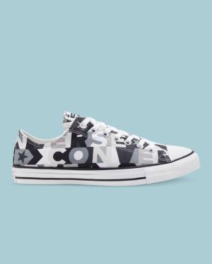 Trampki Niskie Converse Chuck Taylor All Star Logo Print Czarne | CV-437SMH