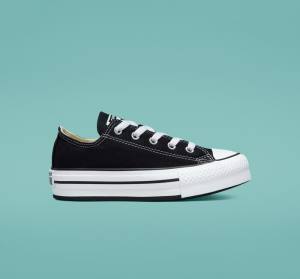 Trampki Niskie Converse Chuck Taylor All Star Lift Platformie Czarne Białe | CV-489WTB