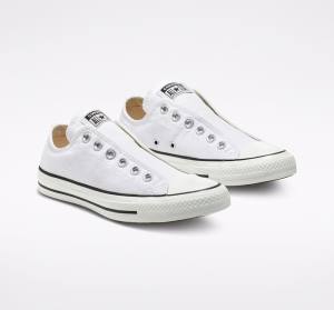 Trampki Niskie Converse Chuck Taylor All Star Slip Białe Czarne Białe | CV-523GPY