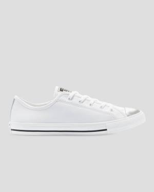 Trampki Niskie Converse Chuck Taylor All Star Dainty Mono Metallic Białe | CV-578TJW