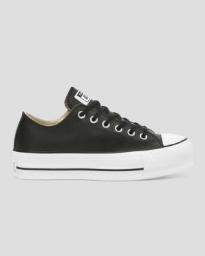 Trampki Niskie Converse Chuck Taylor All Star Lift Clean Skórzane Czarne | CV-625TOL