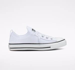 Trampki Niskie Converse Chuck Taylor All Star Shoreline Knit Slip Białe Czarne Białe | CV-639YIS