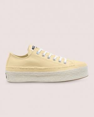 Trampki Niskie Converse Chuck Taylor All Star Espadryle Platformie Beżowe | CV-684EQO