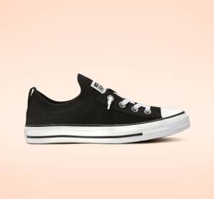 Trampki Niskie Converse Chuck Taylor All Star Shoreline Knit Slip Czarne Białe | CV-743WUN