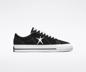 Trampki Niskie Converse Stussy One Star Czarne Białe | CV-718FRH