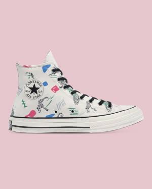 Trampki Wysokie Converse Chuck 70 80s Archive Print Beżowe | CV-327UVZ