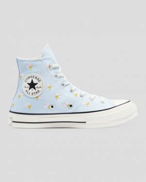 Trampki Wysokie Converse Chuck 70 Embroidered Garden Party Niebieskie | CV-094VIY