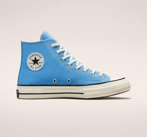 Trampki Wysokie Converse Chuck 70 Pastel Polyester Niebieskie Czarne | CV-876PLW