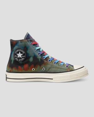 Trampki Wysokie Converse Chuck 70 Plaid Tie Dye Czarne | CV-895ESM