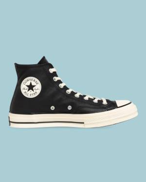 Trampki Wysokie Converse Chuck 70 Seasonal Skórzane Czarne | CV-124JXP