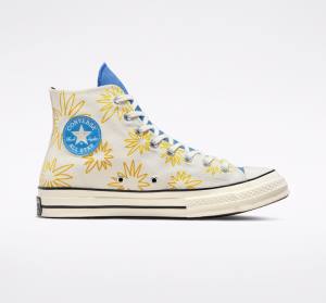 Trampki Wysokie Converse Chuck 70 Sunny Floral Niebieskie | CV-026RJH