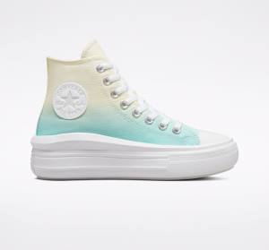 Trampki Wysokie Converse Chuck Taylor All Star Move Platformie Ombre Białe | CV-024BYK