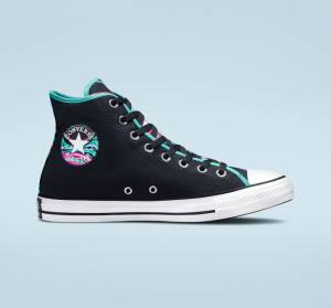 Trampki Wysokie Converse Chuck Taylor All Star Marbled Czarne Kolorowe Białe | CV-157QKF