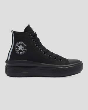 Trampki Wysokie Converse Chuck Taylor All Star Move Festival Platformie Czarne | CV-176WXB