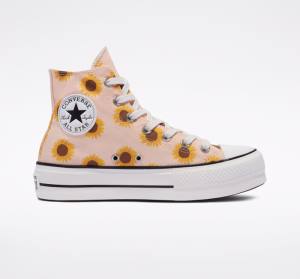 Trampki Wysokie Converse Chuck Taylor All Star Lift Platformie Summer Spirit Czerwone Białe | CV-178ZLI