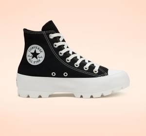 Trampki Wysokie Converse Chuck Taylor All Star Lugged Czarne Białe | CV-217ZFG