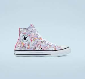 Trampki Wysokie Converse Chuck Taylor All Star Neon Unicorn Różowe Kolorowe Białe | CV-285MKY