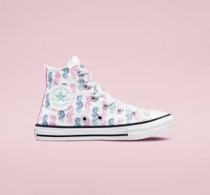 Trampki Wysokie Converse Chuck Taylor All Star Seahorses Białe Różowe Głęboka | CV-325QYA