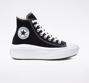 Trampki Wysokie Converse Chuck Taylor All Star Move Platformie Czarne Beżowe Białe | CV-341MCW