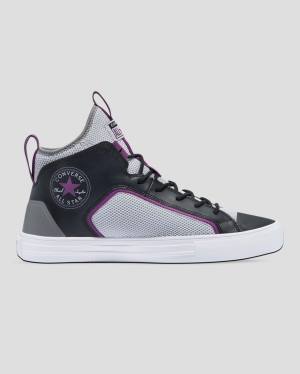 Trampki Wysokie Converse Chuck Taylor All Star Ultra Dramatic Nights Szare Czarne | CV-412FYZ