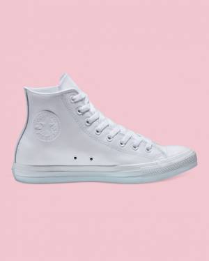 Trampki Wysokie Converse Chuck Taylor All Star Skórzane Białe | CV-486YUP