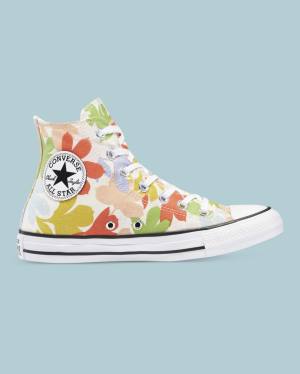 Trampki Wysokie Converse Chuck Taylor All Star Garden Party All Over Beżowe | CV-561FMT