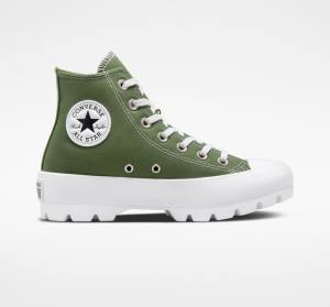 Trampki Wysokie Converse Chuck Taylor All Star Lugged Seasonal Color Białe Czarne | CV-617CRD