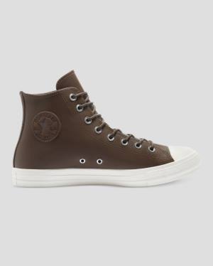 Trampki Wysokie Converse Chuck Taylor All Star Seasonal Skórzane Brązowe | CV-709XRO