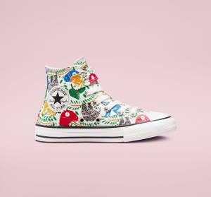 Trampki Wysokie Converse Chuck Taylor All Star Easy-On Multicolored Animals Białe Kolorowe Czarne | CV-827IST