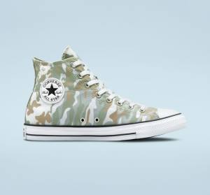 Trampki Wysokie Converse Chuck Taylor All Star Split Panel Camo Brązowe | CV-842MHA