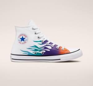 Trampki Wysokie Converse Chuck Taylor All Star Archive Prints Białe Niebieskie Turkusowe | CV-865YRP