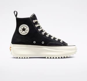 Trampki Wysokie Converse Run Star Hike Platformie Zamszowe Czarne | CV-357PLT