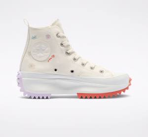 Trampki Wysokie Converse Run Star Hike Platformie Embroidered Floral Głęboka | CV-475YQB