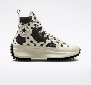 Trampki Wysokie Converse Run Star Hike Platformie Polka Dots Czarne | CV-529PVB