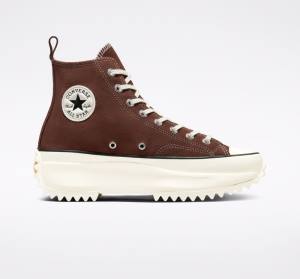 Trampki Wysokie Converse Run Star Hike Platformie Zamszowe Czarne | CV-570NAT