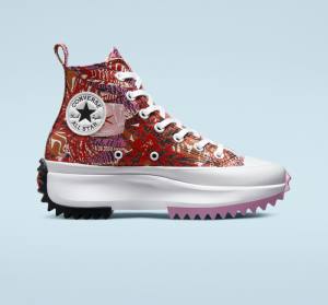 Trampki Wysokie Converse Run Star Hike Platformie Tropical Florals Pomarańczowe Czarne Białe | CV-714QAJ