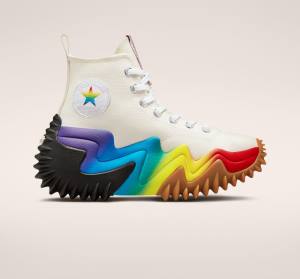 Trampki Wysokie Converse Run Star Motion Platformie Pride Fioletowe | CV-651VDQ