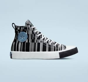 Trampki Wysokie Converse UNT1TL3D Translucent Barcode Czarne Białe Indygo | CV-519FEB