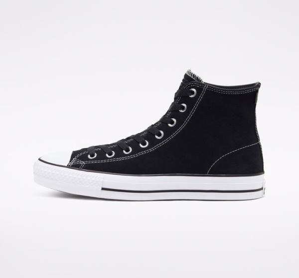 Buty Skate Converse CONS Chuck Taylor All Star Pro Zamszowe Czarne Białe | CV-068KGM