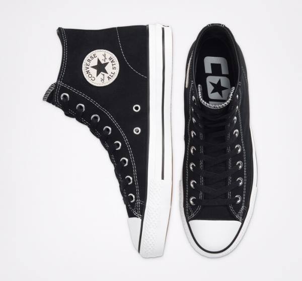 Buty Skate Converse CONS Chuck Taylor All Star Pro Zamszowe Czarne Białe | CV-068KGM