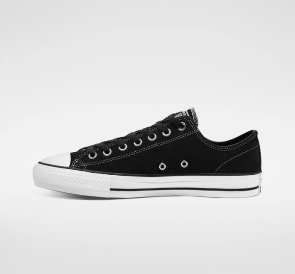 Buty Skate Converse CONS Chuck Taylor All Star Pro Zamszowe Czarne Białe | CV-364XDV