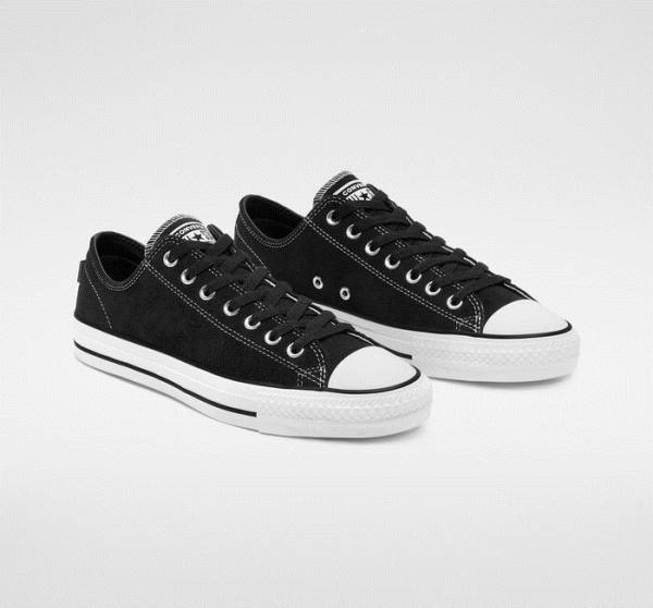 Buty Skate Converse CONS Chuck Taylor All Star Pro Zamszowe Czarne Białe | CV-364XDV