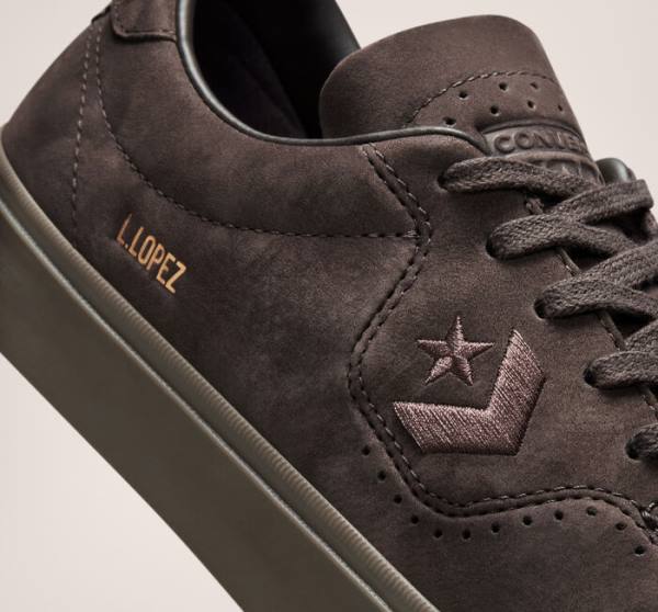 Buty Skate Converse CONS Louie Lopez Pro Nubuck Skórzane Kawa Czarne Brązowe | CV-701MWX