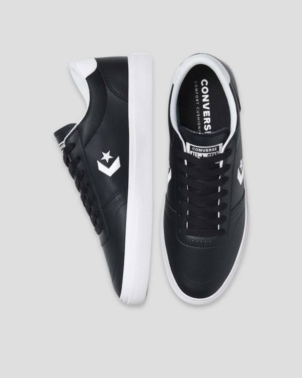 Trampki Niskie Converse Boulevard Faux Skórzane Czarne | CV-974JTA