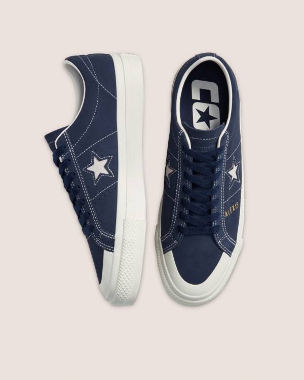 Trampki Niskie Converse CONS Alexis Sablone One Star Pro Zamszowe Niebieskie | CV-796RFZ