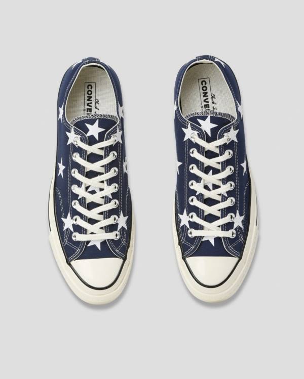 Trampki Niskie Converse Chuck 70 Archive Print Niebieskie | CV-710OIJ