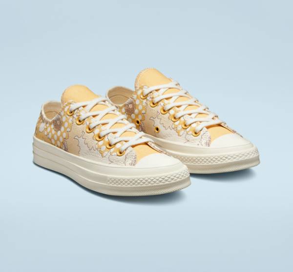 Trampki Niskie Converse Chuck 70 Crafted Florals Mango Czarne | CV-193HRU