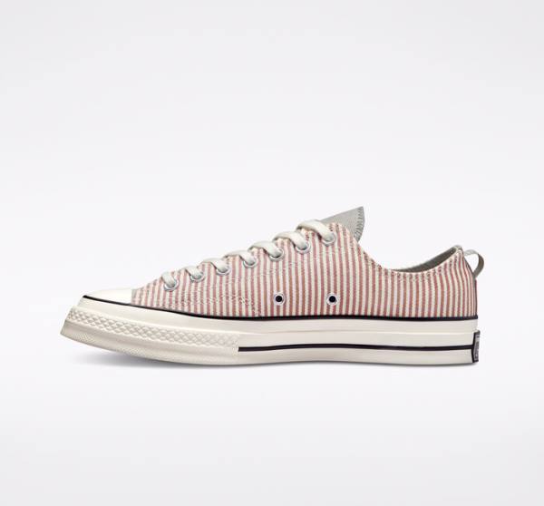 Trampki Niskie Converse Chuck 70 Crafted Stripe Oliwkowe | CV-365CQF